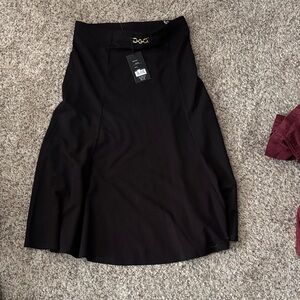 Ashley Blue Black A-Line Skirt with Chain Accent